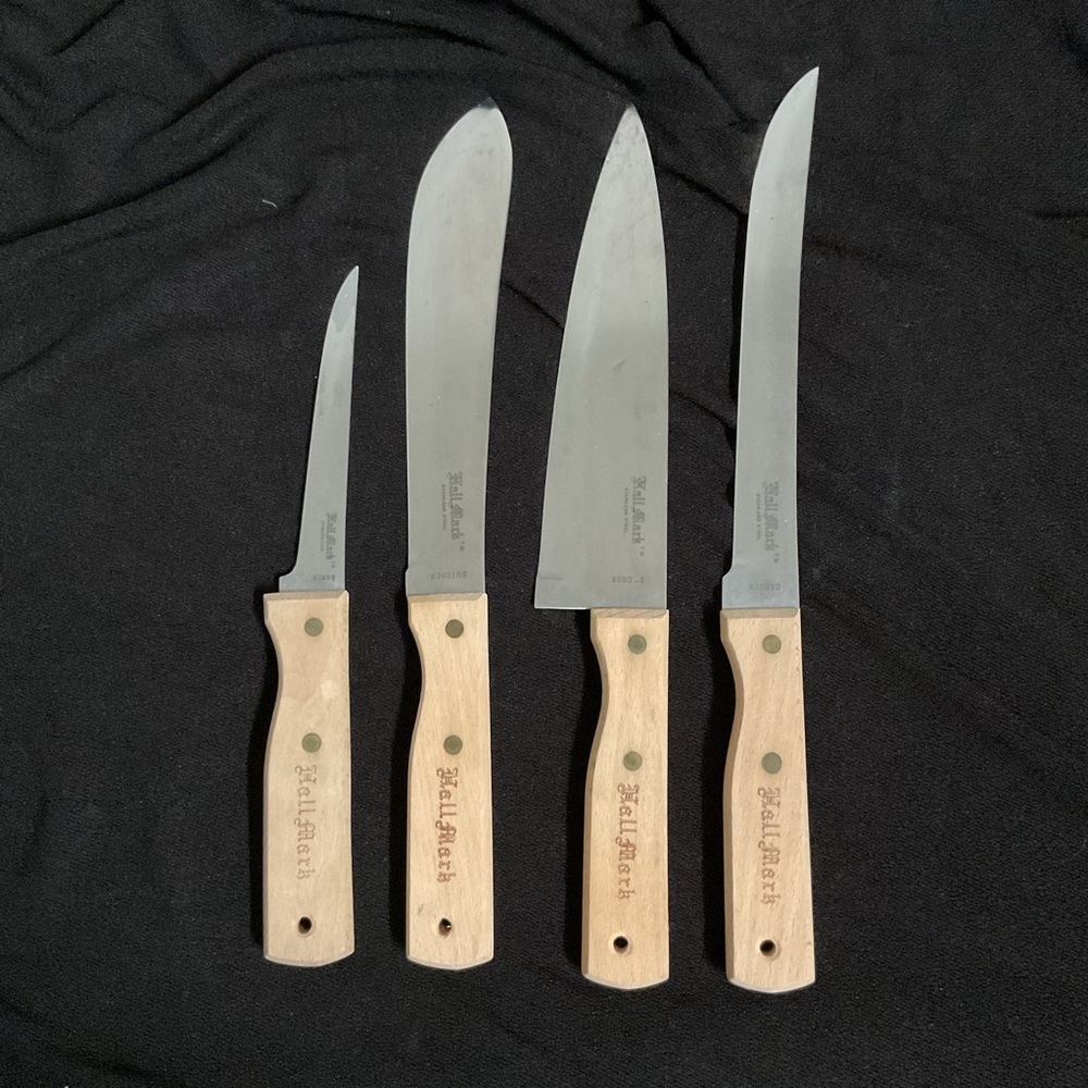 Hallmark Stainless Steel Knife Set with Wooden Handles